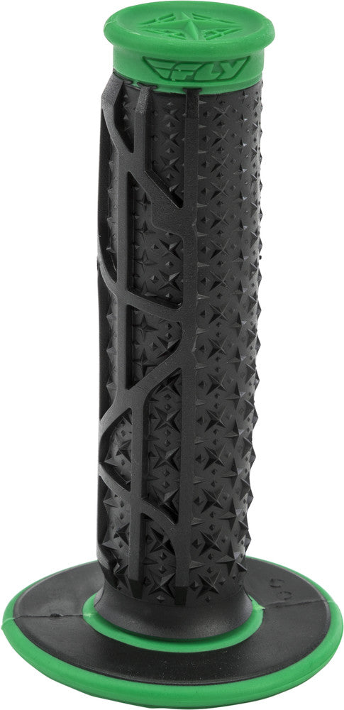 Fly Racing Pilot II MX Grips Green Black - 01173615A For Beta Dirt Bikes 2008-2019 | Kawasaki Dirt Bikes 1974-2019 | Husaberg Dirt Bikes 1992-2014