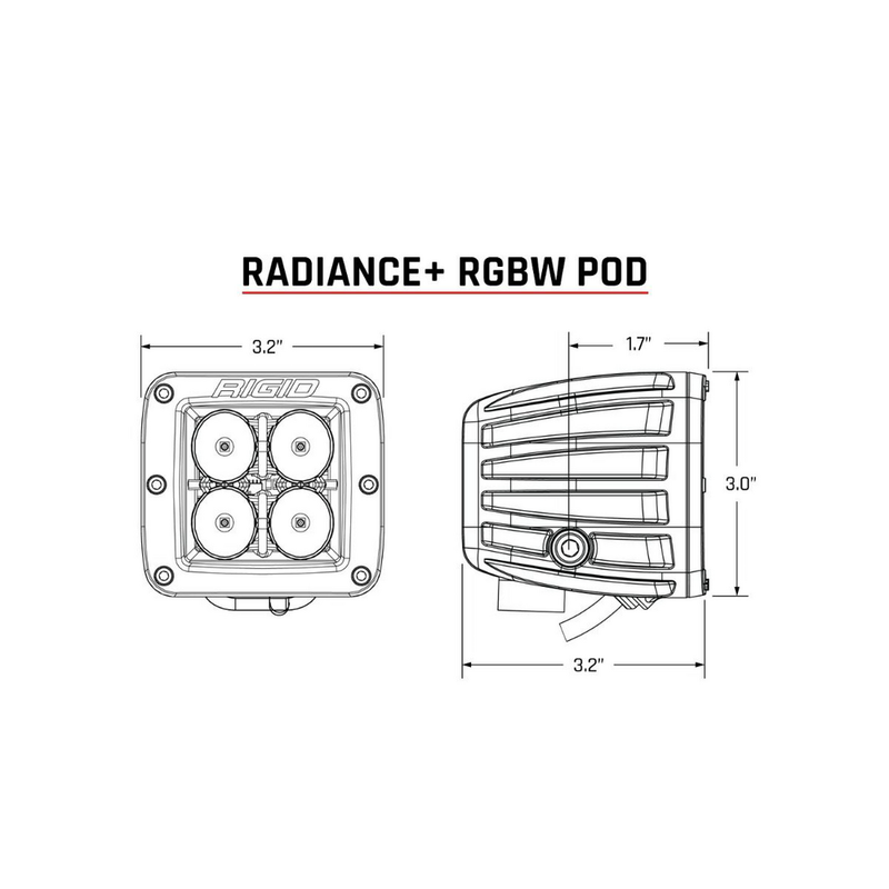 Rigid Industries 652-202053 202053 RADIANCE POD RGBW POD SERIES