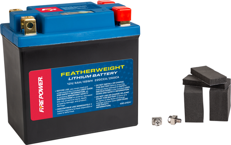 Fire Power Featherweight Lithium Battery 220 CCA 12V/48WH - HJTX14AHQ-FP-B For Harley Sportster 2004-2018 | Indian Scout 2015-2020