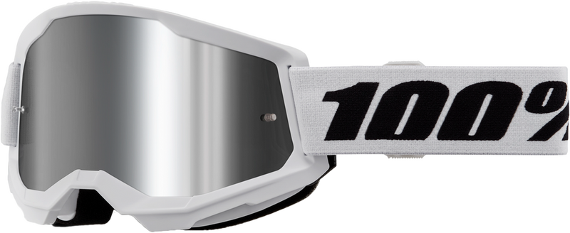 100% 610-5239 50028-00019 STRATA 2 GOGGLE WHITE MIRROR SILVER LENS