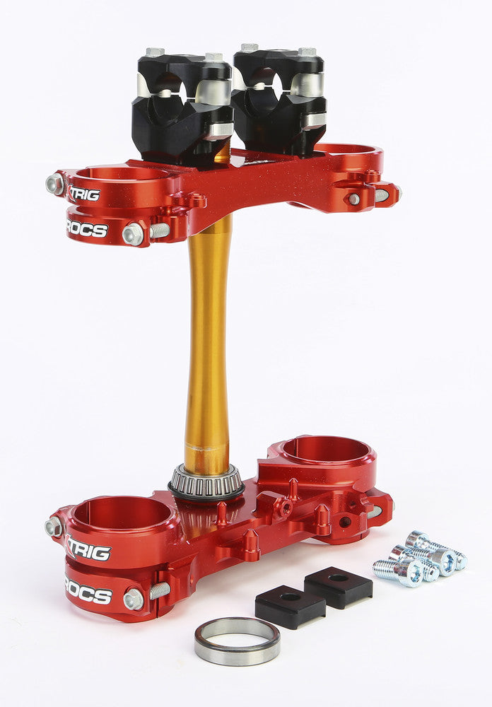 Xtrig Rocs Tech Clamp SET RED Honda 22MM - 501330101201 Honda CRF450R / CRF250R 2017-2021