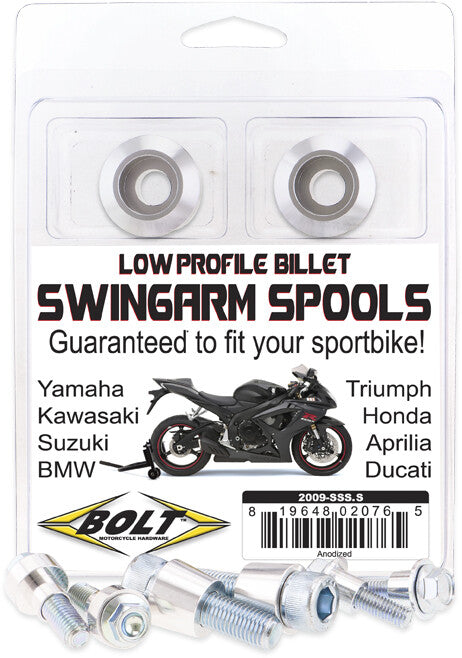 Bolt 020-00150 2009-SSS.S SWINGARM SPOOLS SILVER