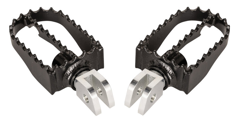 Burly Brand MX Style M8 Rider Footpegs Black - B13-1007B For Harley Softail 2018-2024 | Triumph Thruxton 2004-2015