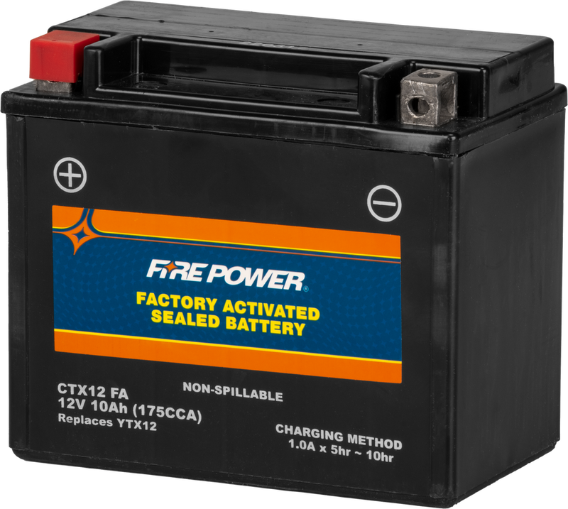 Fire Power Battery CTX12 Sealed Factory Activated - CTX12-BS(FA) For Suzuki Motorcycles 1988-2019 | Triumph Motorcycles 2000-2015