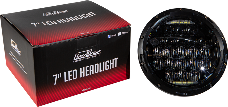 Harddrive 820-0360 820-0360 LED HEADLIGHT 7" 105W BLACK 5500/3000 LUMENS