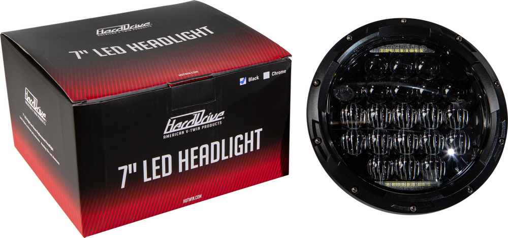 Harddrive 820-0360 820-0360 LED HEADLIGHT 7" 105W BLACK 5500/3000 LUMENS