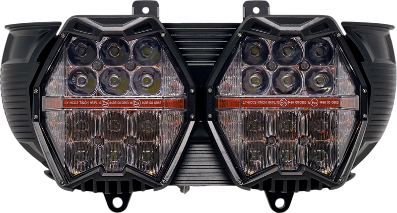 Letric Lighting Co GC7 LED Headlight Kit Fltr ` (EXC. CVO) - LLC-RG-GC For Harley Road Glide 2015-2023