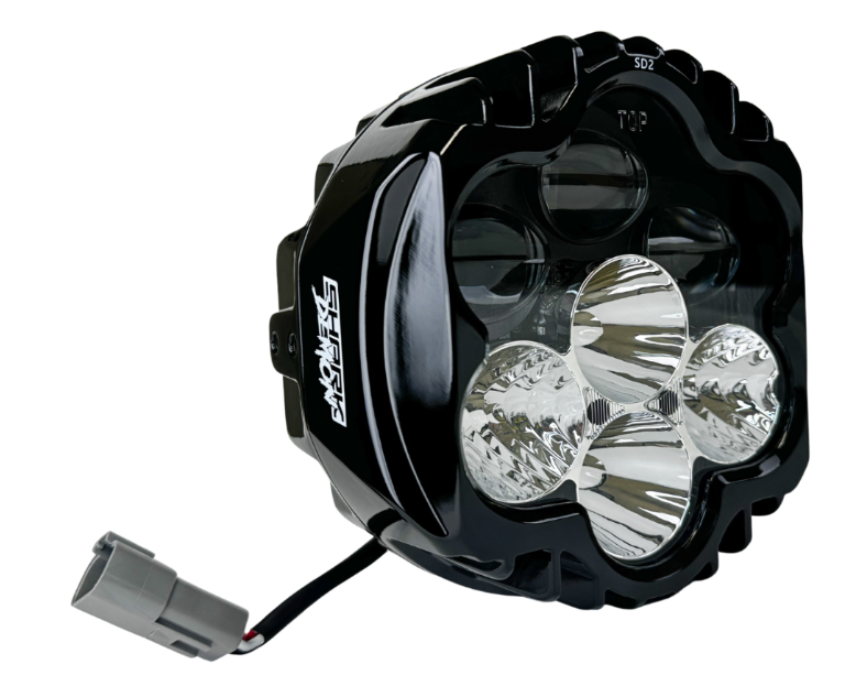 Custom Dynamics Shark Demon™ Headlight - SD2-BW-W For Harley Motorcycles 1994-2025