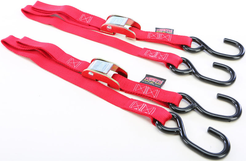 Powertye TIE-Down CAM S-Hook Watercraft 1"X3' RED Pair - 22031