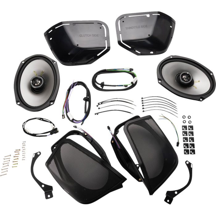 KICKER 4405-1047 52HDBX1469 Saddlebag Cut-In Lid Kit with Speakers Cut-In Lid Kit with 6" x 9" Speakers