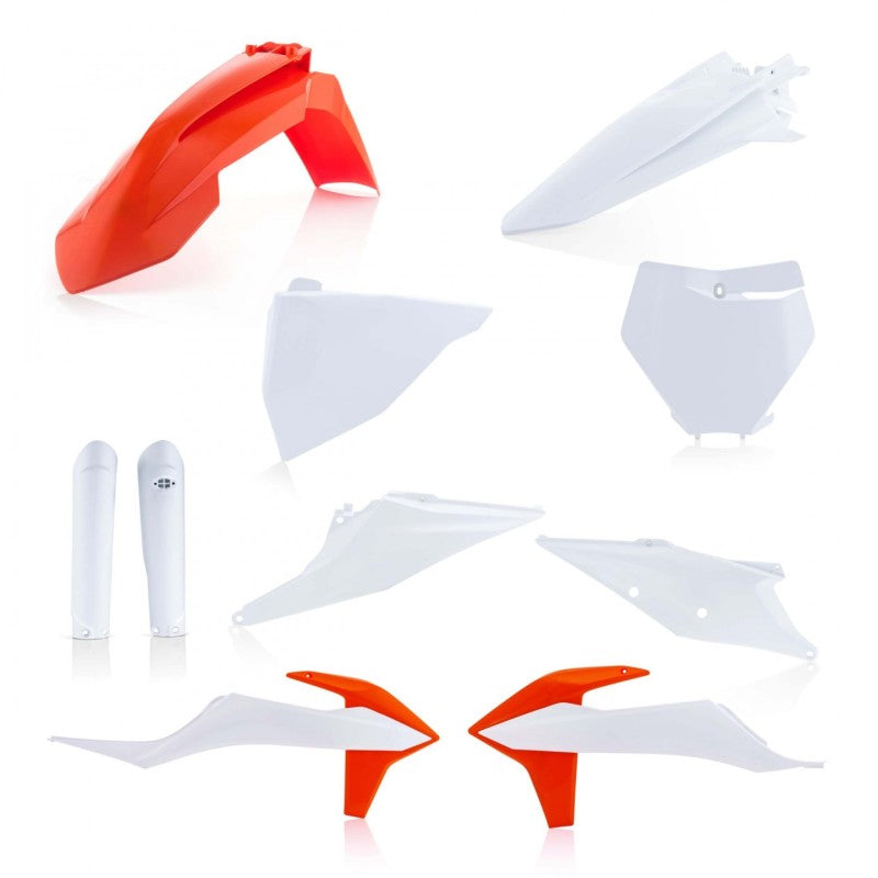 Acerbis 2726497428 19-22 KTM 125-450 Sx/sx-f Xc-f/xc/xc-tpi Full Plastic Kit - White/orange Original 20/22 - Photo - Primary