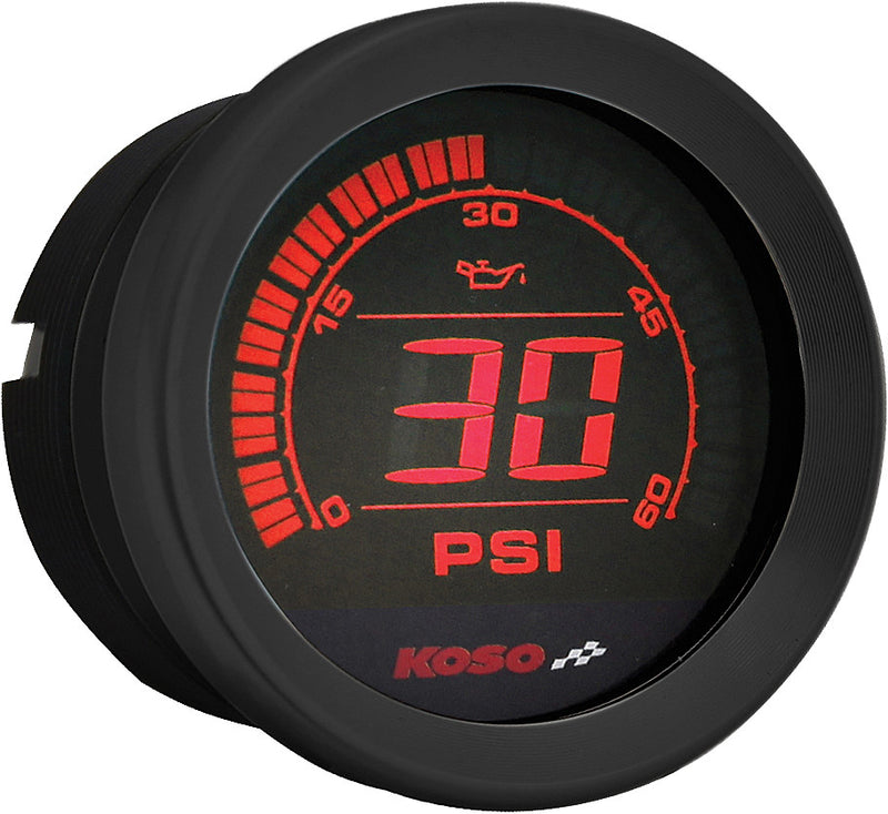 Koso North America HD-02 Series Gauge Kit Black Bezel OIL Temp - BA050907 For Harley Touring 2004-2013