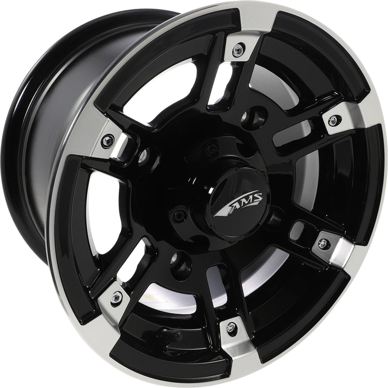 AMS 0230-0669 2748-031AB Roll’n 104 Wheel Wheel - Roll'n 104 - Front/Rear - Machined Black - 12x7 - 4/156 - 4+3