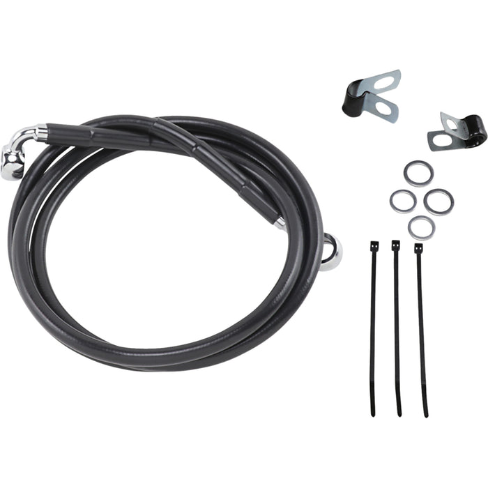 DRAG SPECIALTIES Extended Length Black Vinyl Brake Line Kit Front - '99-'07 FXST