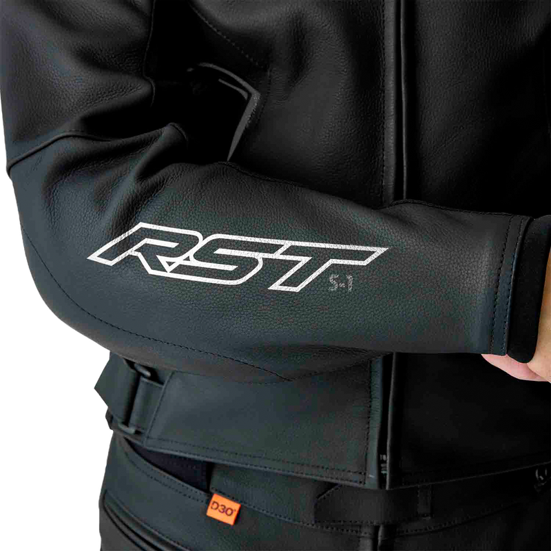 Rst S1 D3O Leather Jacket Black WHI 5X - 103605WHI-54