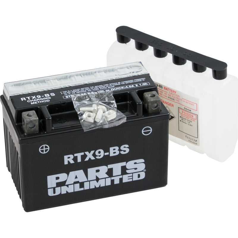 Parts Unlimited Battery - RTX9-BS For E-TON ATVs 2000-2013 | Polaris Outlaw / Predator / Ranger 2003-2011 | Husaberg Dirt Bikes 1997-2002