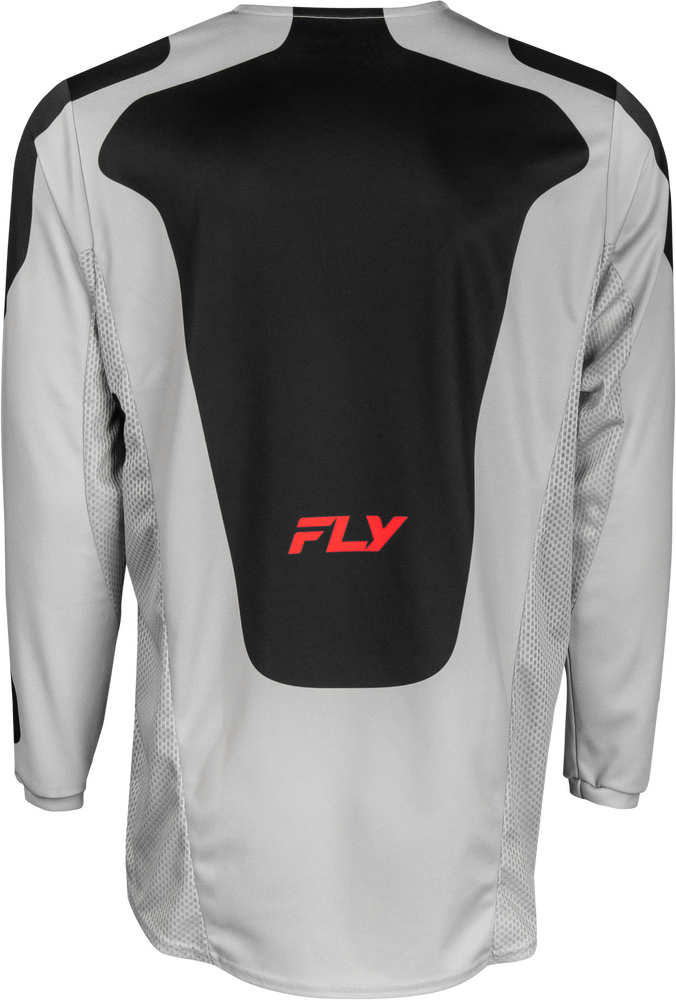 Fly Racing 378-420S 378-420S KINETIC SYM JERSEY LIGHT GREY/RED/BLACK SM