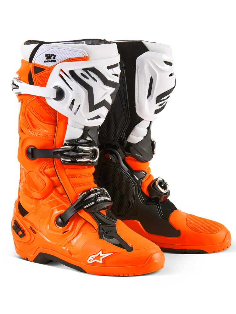 Alpinestars 482-0003912 2010025-4512-12 TECH 10 ENDURO BOOTS ORANGE FLUO/BLACK/WHITE 12