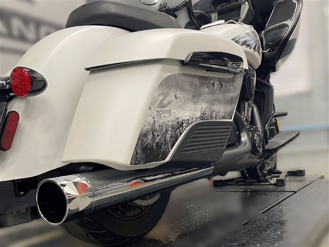 Tab Performance Indian PowerPlus 2-1 Muffler Chrome 4" Black Straight Cut Tip, 2.5" Louvered Core - 211-1221-B2-2.5-NO-BRACKET For Indian 2025-2026