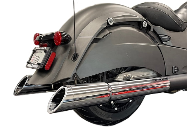 Tab Performance 4.5" Chrome B.A.M. Sticks Exhaust Pipes | Soft Bags - No Tips, 2.5" Louvered Baffles 211-1294-N-2.5