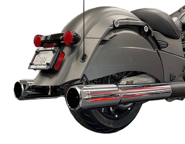 Tab Performance 4.5" Chrome B.A.M. Sticks Exhaust Pipes | Soft Bags - Chrome Straight Tips, Zombie Baffles 211-1294-C2-Z