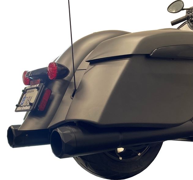Tab Performance 211-1294-N-2.5 4.5 Inch Indian Bagger Chrome Soft Bag B.A.M. Slip On Muffler Sticks Exhaust Pipes Soft Bags 2.5 Inch Louvered Core Baffles (Medium) Using Stock Cut or Other Tip