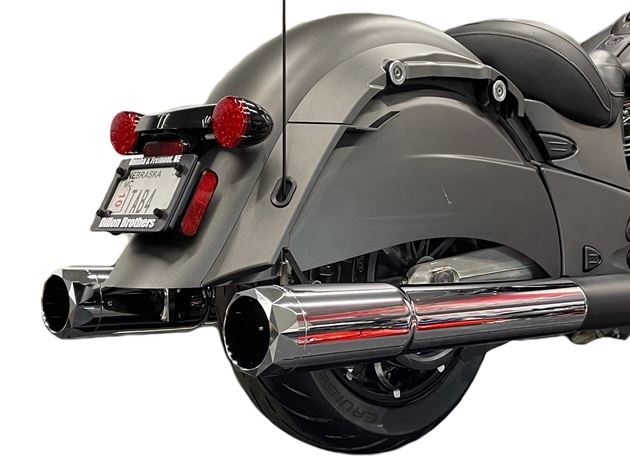 Tab Performance 211-1294-N-2.5 4.5 Inch Indian Bagger Chrome Soft Bag B.A.M. Slip On Muffler Sticks Exhaust Pipes Soft Bags 2.5 Inch Louvered Core Baffles (Medium) Using Stock Cut or Other Tip