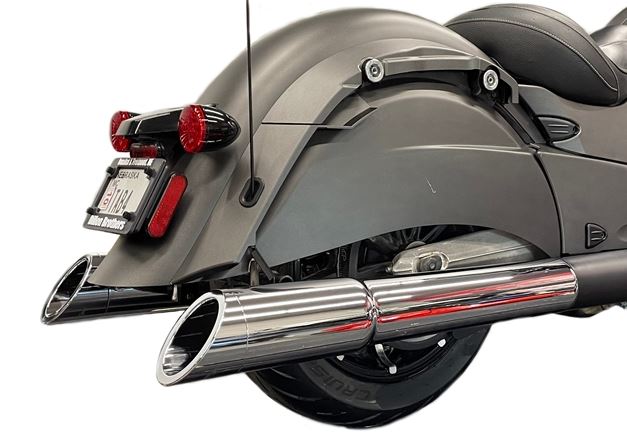 Tab Performance 4.5 Inch Indian Bagger Chrome Hard Bag B.A.M. Slip On Muffler Sticks Exhaust Pipes - 211-1295-B2-2.5 For Indian Chieftain 2014-2025