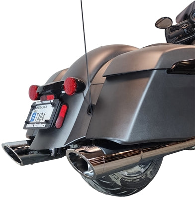 Tab Performance 211-1295-N-2.5 4.5 Inch Indian Bagger Chrome Hard Bag B.A.M. Slip On Muffler Sticks Exhaust Pipes 2.5 Inch Louvered Core Baffles (Medium) Using Stock Cut or Other Tip