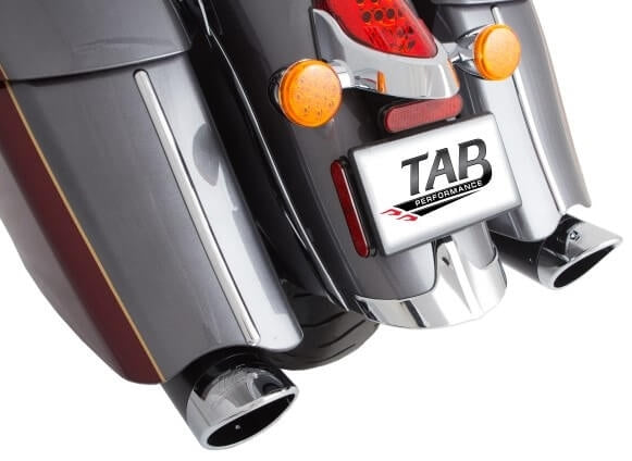 Tab Performance 4" Black B.A.M. Sticks Exhaust Pipes Hard Bags 4" Chrome Straight Cut Tip, Non-Baffled ( - 211-2291-C2-NB For Indian 2014-2026