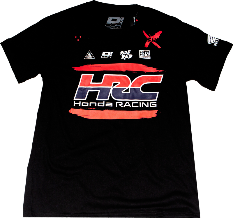 D-cor 862-81131L 80-124-3 HONDA HRC FACTORY T-SHIRT BLACK LG