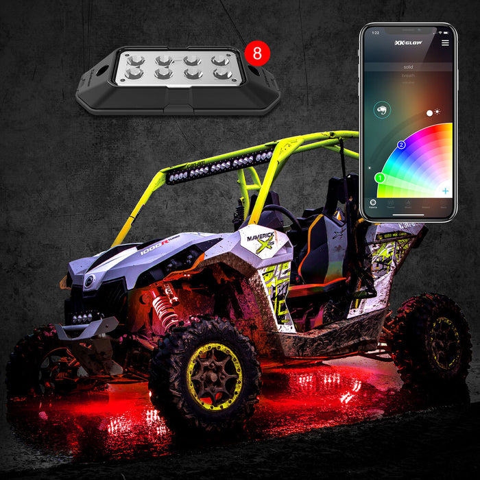 Xk Glow 653-0044 XK-ROCK-ADV 8PC RGB ROCK LIGHT