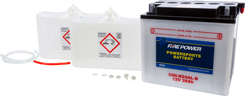 Fire Power Battery W Acid 12V Heavy Duty - C60-N24AL-B Suzuki 5 Rotary 1976