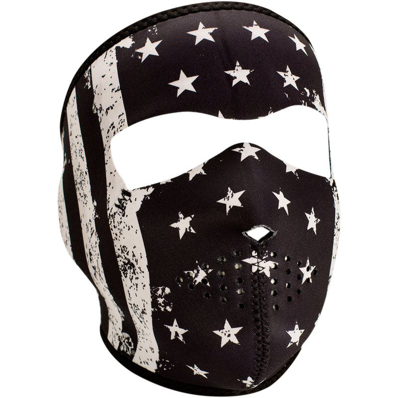 ZAN HEADGEAR 2503-0249 WNFM091 Neoprene Full-Face Mask — , One Size Full-Face Mask - Black/White Vintage Flag