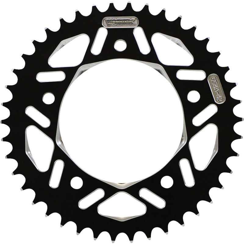 VORTEX 1211-1832 654AZK-42 Aluminum Rear Sprocket Aluminum Sprocket - Black - Rear - 42 Tooth