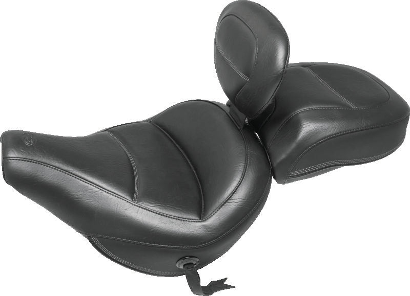 Mustang Motorcycle 79330 Mustang 18-21 Harley Heritage Classic Standard Deluxe Touring Solo Seat W/driver Backrest - Black - Photo - Primary