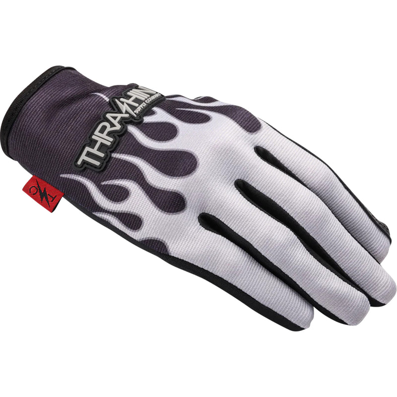 THRASHIN SUPPLY CO. Stealth Leather Palm Flame Gloves Gray