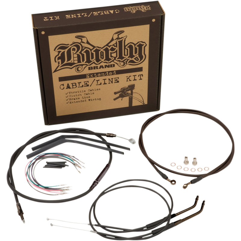 Burly Brand Complete Cable Kit - B30-1150 For Harley Dyna Wide Glide / Street Bob / Super Glide Custom / Switchback 2012-2017