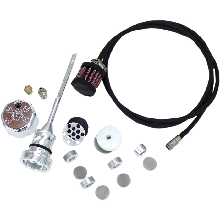 FEULING OIL PUMP CORP. 0710-0261 3085 Vented Dipstick - Polished - M8 Softail