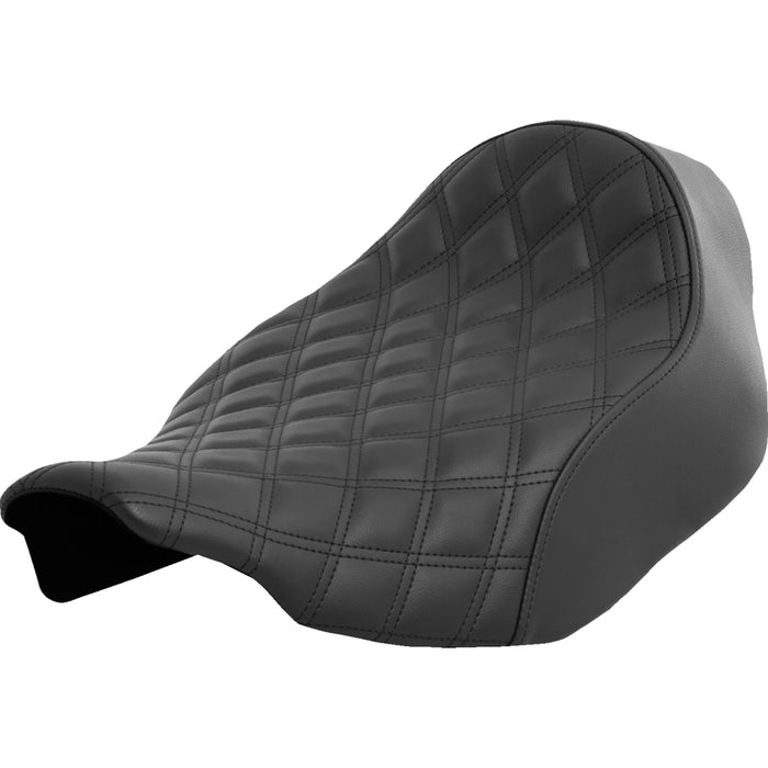 SADDLEMEN 0801-1702 823-07-002LS Renegade Solo Seat - Lattice Stitched - Black - FLT/FLH '23-'24