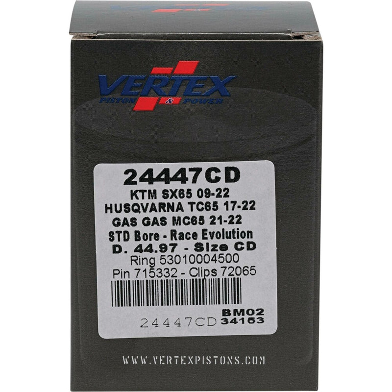 Vertex Piston Kit Cast Race Evolution 44.97/Standard KTM Husqvarna GAS - 24447CD For Husqvarna TC 65 2017-2024 | KTM SX 65 2009-2024