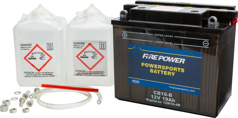 Fire Power Battery W Acid 12V Heavy Duty - CB16-B For Harley 1974-1996 | Ducati Paso 906 1990