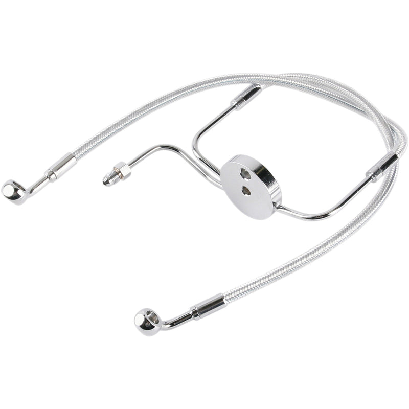 Magnum Shielding Designer Series Front Lower Brake Line Kit Sterling Chromite II - 37007 For Harley Sportster 2004-2008
