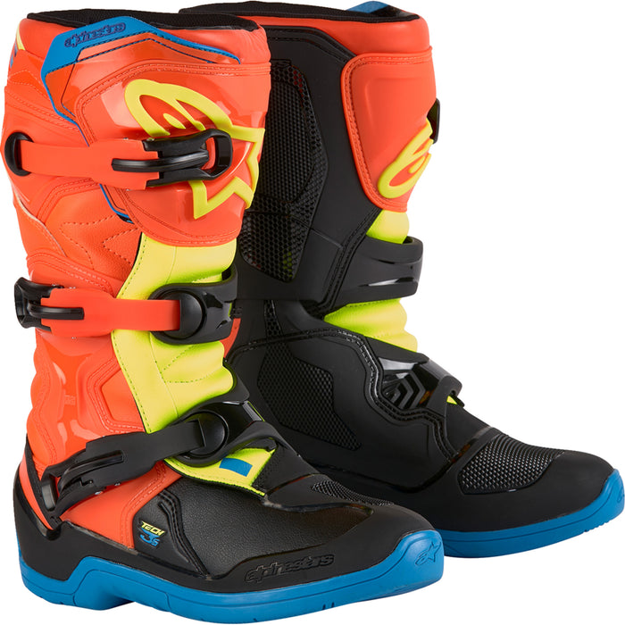 ALPINESTARS Youth Tech 3S Boots — Tech3S - Orange/Blue/Yellow/Black US