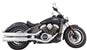 Tab Performance Indian Scout Chrome 4" Long Slip-on | Up to 2024 - Chrome Straight Tips, 2.25" Louvered Baffles 221-1290-C2-2.25