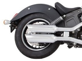 Tab Performance 221-1291-C-Z Indian Scout Short Chrome Tip Slip On Muffler Compatible Exhaust Pipes Zombie Baffles (Loud) 4 Inch Chrome Slash Cut Tip