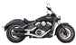 Tab Performance Indian Scout Black 4" Short Slip-on | Up to 2024 - Chrome Slash Tips, 2.25" Louvered Baffles 221-2291-C-2.25
