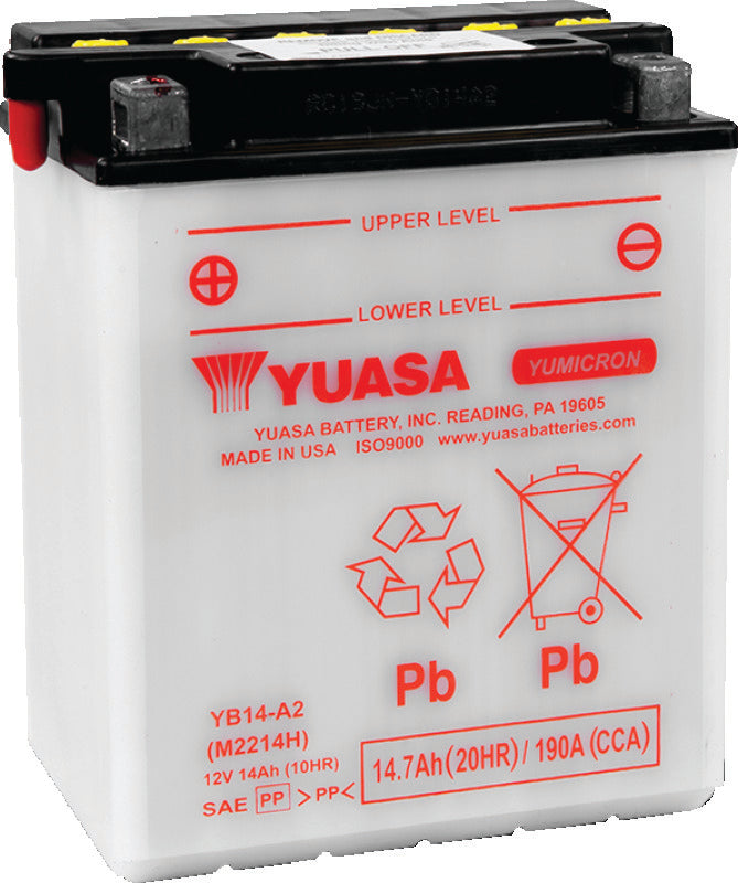 Yuasa Battery YUAM2214HIND Yuasa YB14-A2 Yumicron CX 12-Volt Battery - Photo - Primary