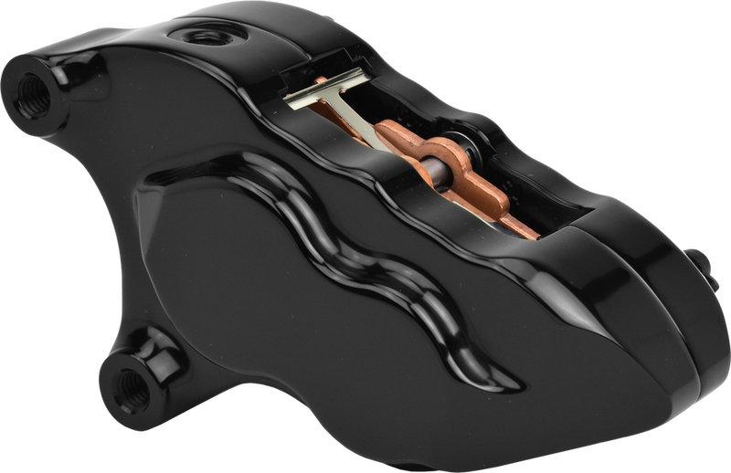 Hawg Halters Inc 4 Piston Front Caliper L H Black W 11.8" Rotor - LHSAB5018 For Harley Motorcycles 2006-2023