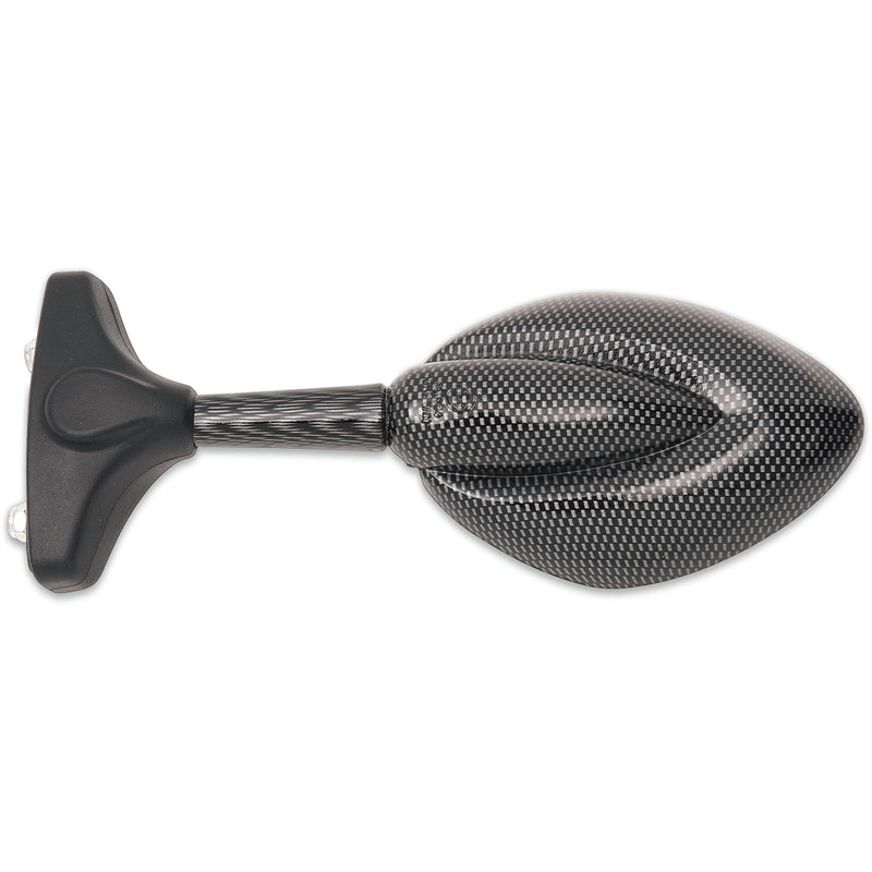 Parts Unlimited Universal Mirror Side View Teardrop Carbon Fiber Left Right Each